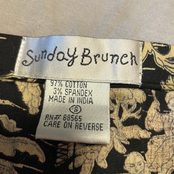 Chinoiserie Toile Pants Print Arts SM Tourist Sunday Brunch Black Statement Chic - Picture 9 of 12